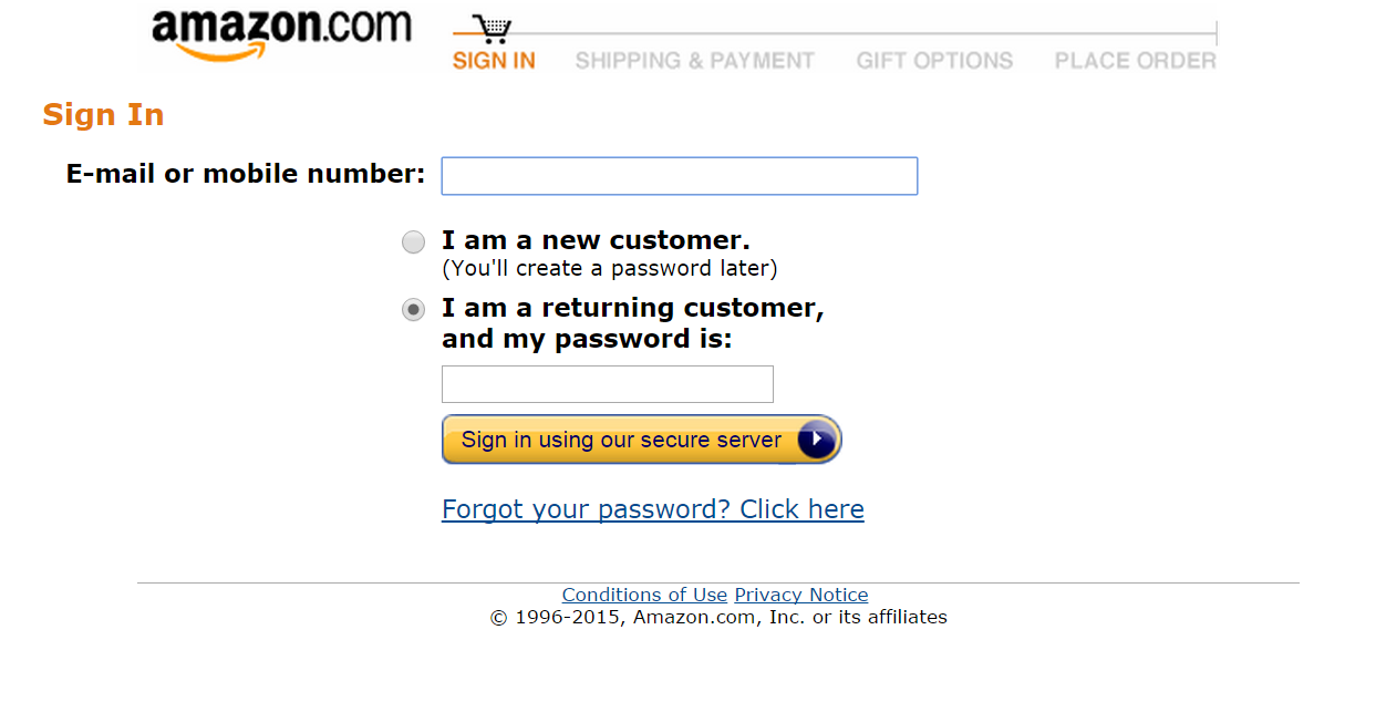 how to find amazon password